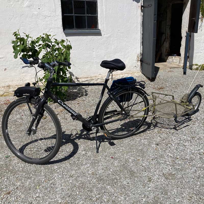 Kerstin Eriksson - Zipforce Slim gemonteerd op het voorwiel van een fietskar