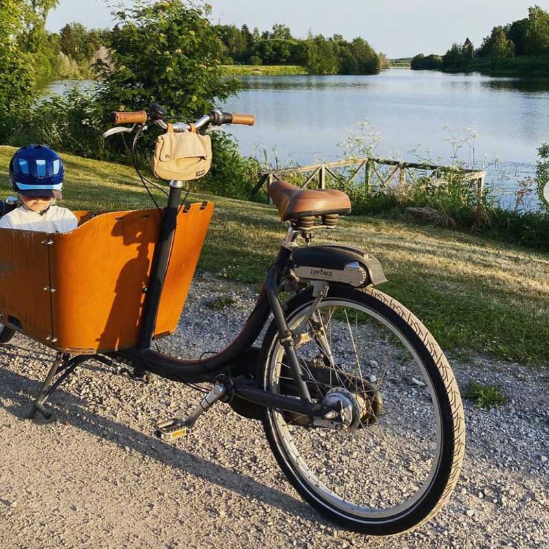Box bike with Zipforce Distance mounted on the rear wheel