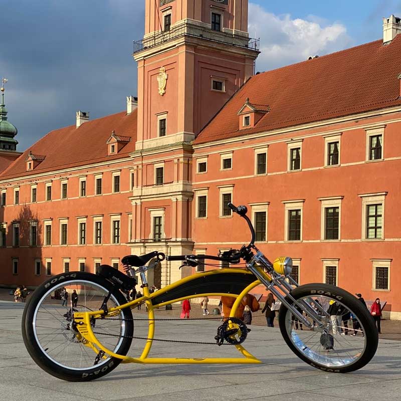Zipforce Slim gemonteerd op het achterwiel van een aangepaste fiets