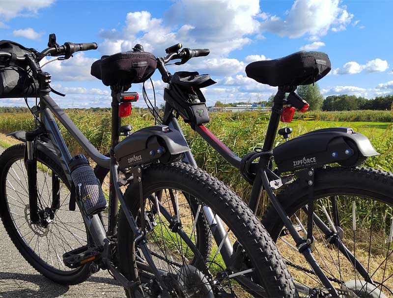 Zipforce Distance gemonteerd op het achterwiel van een mountainbike.